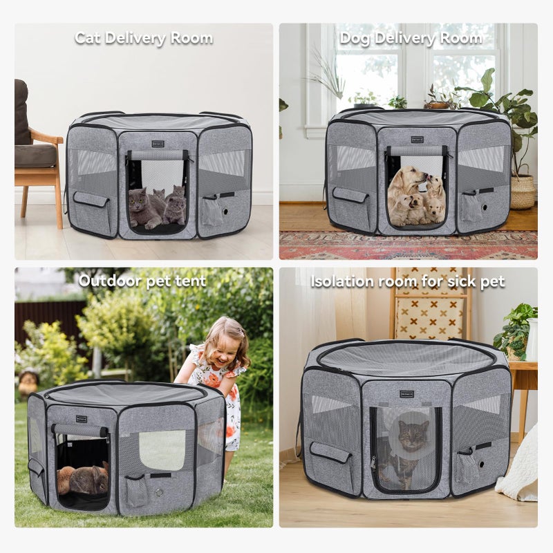 Petsfit Portable Dog Playpen for for Large Dogs/Cat/Rabbit/Chick, with Water Bottle Holder and Carrying Case, for Travel/Indoor/Outdoor Use, Large (45.5"x45.5"x28.5") - Image 2